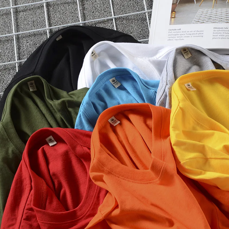 

Мужская хлопковая футболка с коротким рукавом, круглым вырезом и коротким рукавом