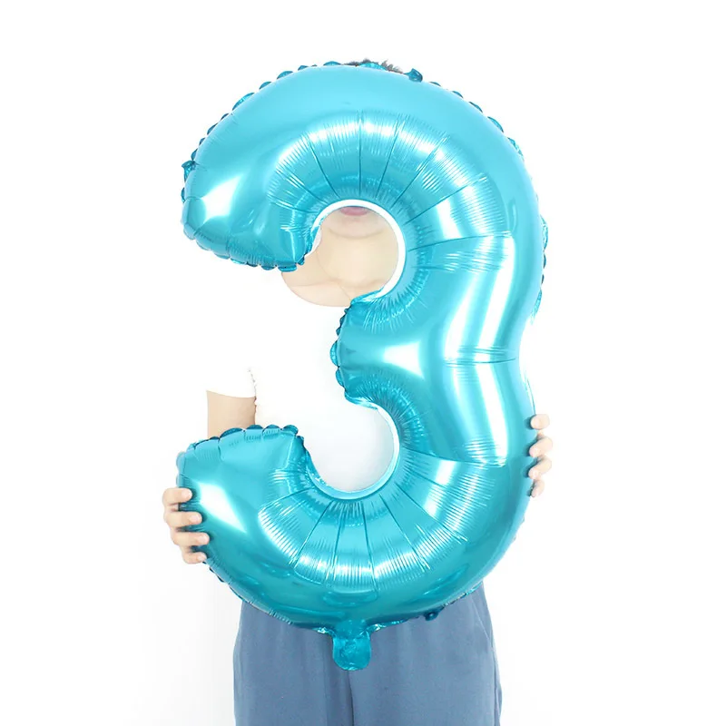 5 шт./компл. тема русалки синий шар фольги 32 дюйма 0 9 номер воздушный Дети День