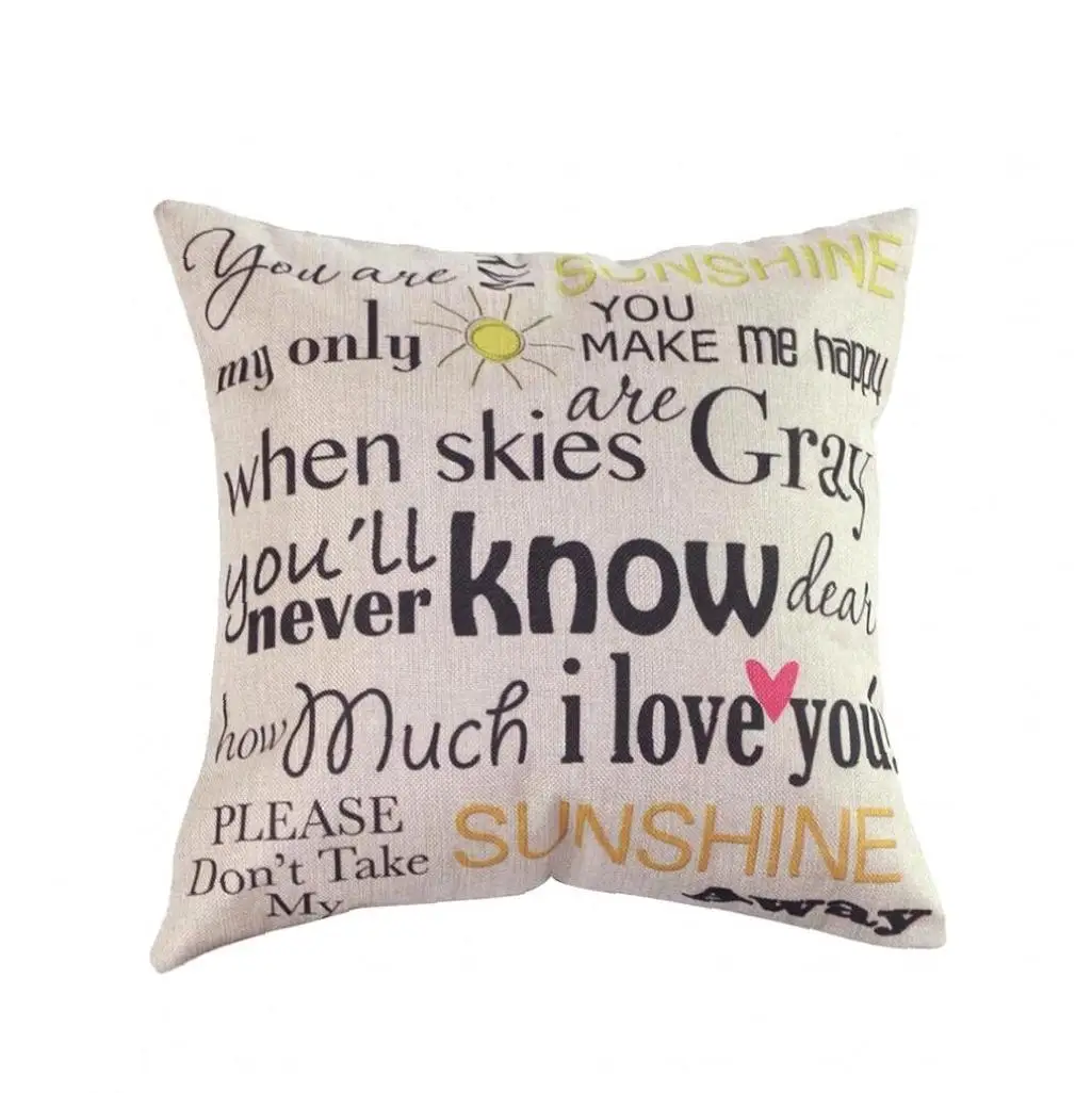 Мешковина льняная наволочка Роскошная квадратная с невидимой молнией для дивана