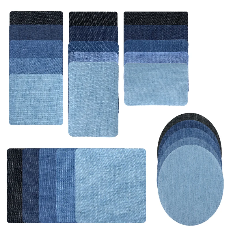 

5 PCS Denim Patches DIY Iron On Denim Elbow Patches Repair Pants For Jean Clothing And Jean Pants Apparel Sewing Fabric