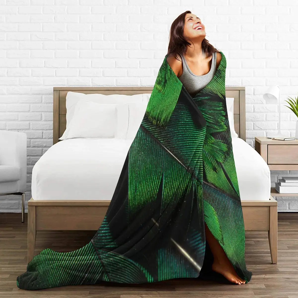 

Peacock New Fashion 3D Personality Printed Flannel Blanket Sheet Bedding Soft Blanket Bed Cover Home Textile Decoration