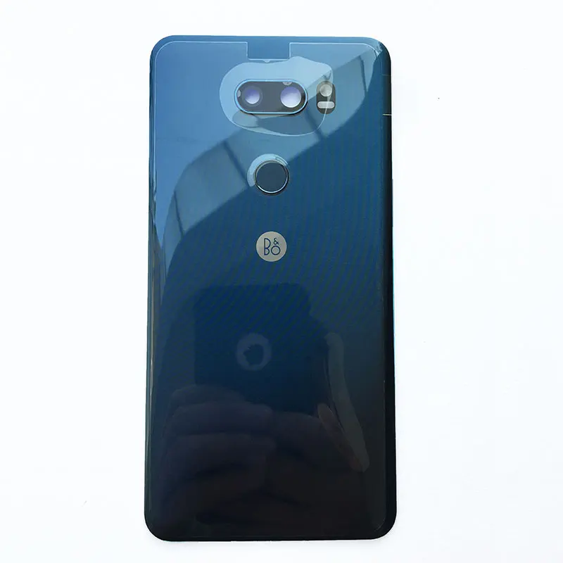 ZUCZUG новая Оригинальная стеклянная крышка батареи для LG V30 задний корпус с объективом камеры+ гибкий кабель отпечатков пальцев+ светильник вспышки+ логотип