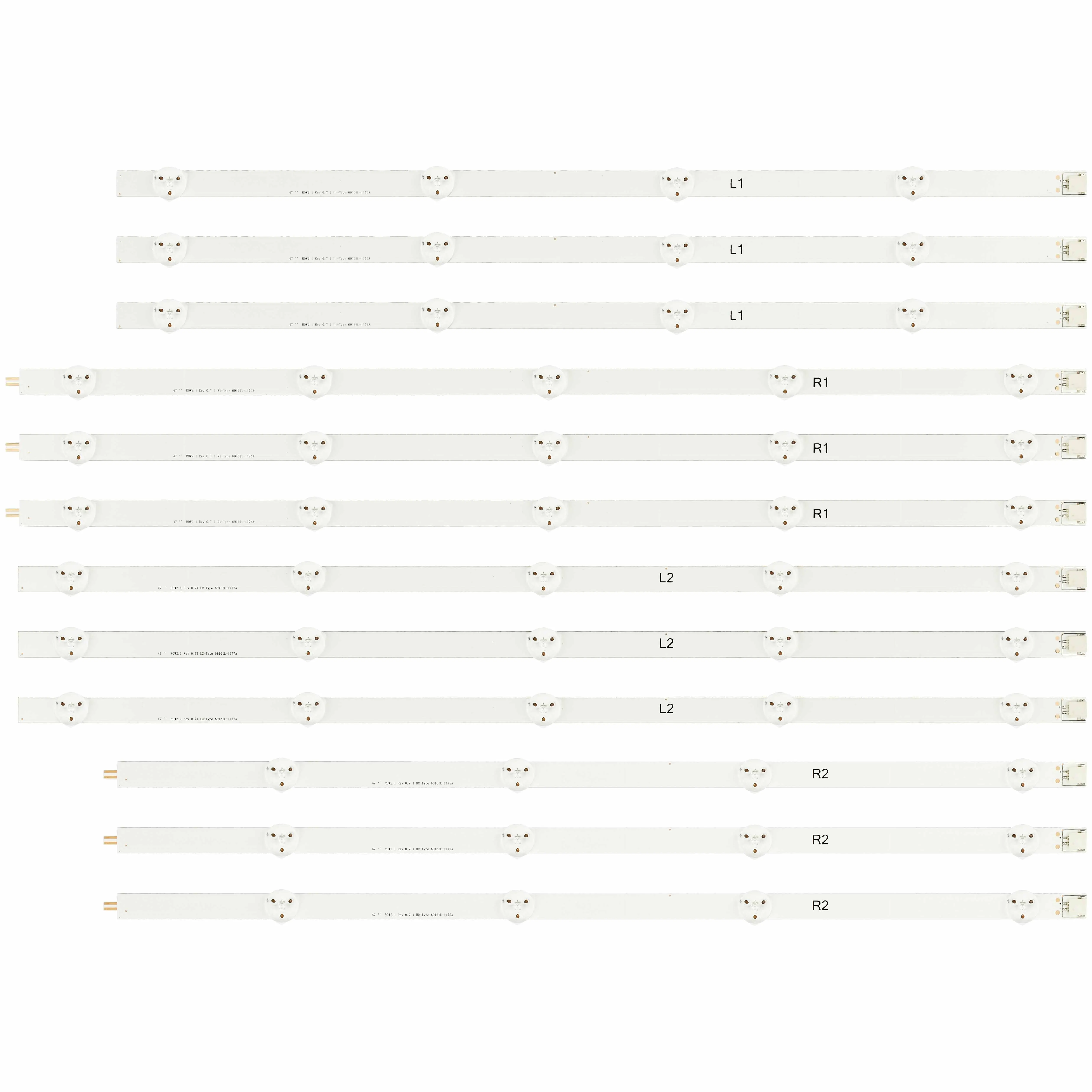 

12 Pieces/set NEW 47" For LG 47LN5400-CN 47LA620V-ZA 47LA6218-ZD LED strip 6916L-1174A 6916L-1175A 6916L-1176A 6916L-1177A