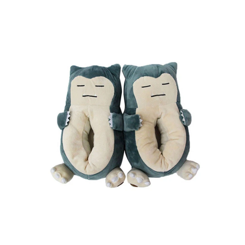 snorlax Тапочки с аниме Покемон Snorlax; вечерние тапочки с рисунками животных; женская и мужская обувь унисекс для взрослых; Размеры 35-42; зимняя обувь Kawaii; - Цвет: snorlax