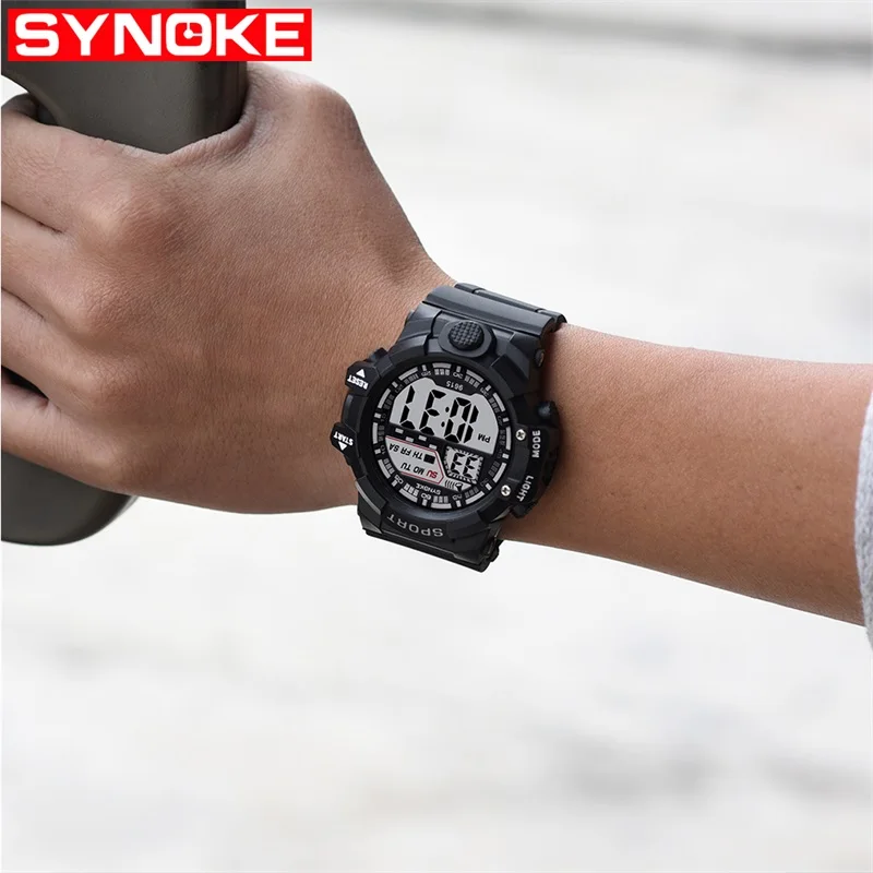 Электронные часы SYNOKE мужские светодиодсветодиодный светящиеся цифровые