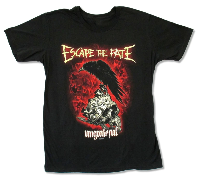 

Escape The Fate Ungrateful Black T Shirt New Band Merch Present Casual Tee Shirt