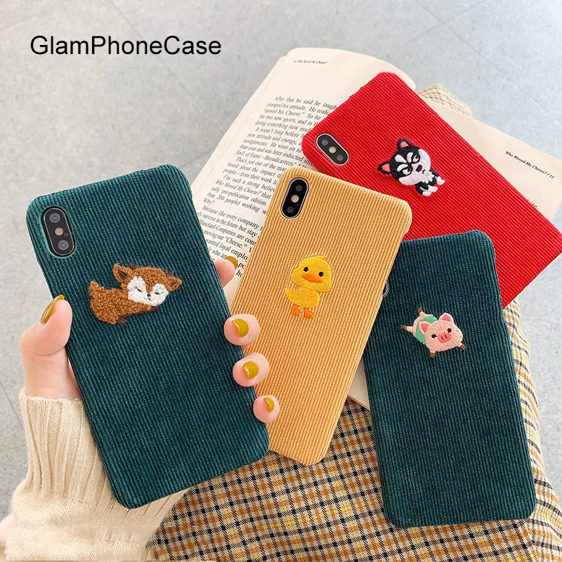 GlamPhoneCase вельвет мультфильм чехол для iPhone X XS Max XR Мягкий силиконовый чехол для iPhone 7 8 6 6s Plus чехол