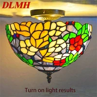 dlmh tiffany ceiling light modern creative lamp fixtures led home for living dining room decoration