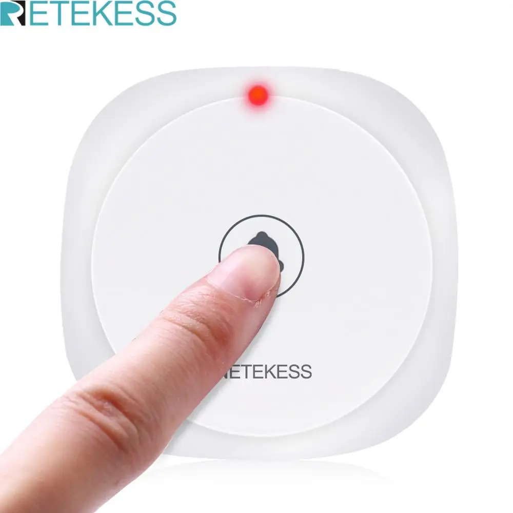 Беспроводная кнопка вызова для ресторана RETEKESS TD017 433 92 МГц Белый сенсорный