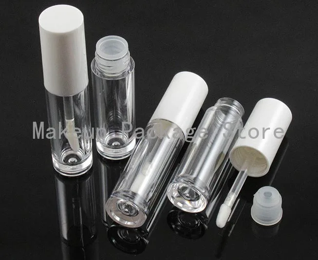 5 мл Прозрачный Пластиковый пустой косметический блеск для губ тюбик с белой