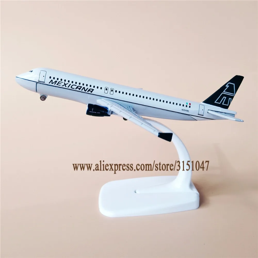 Модель самолета 16 см из металлического сплава авиакомпании мексикана A320 модель