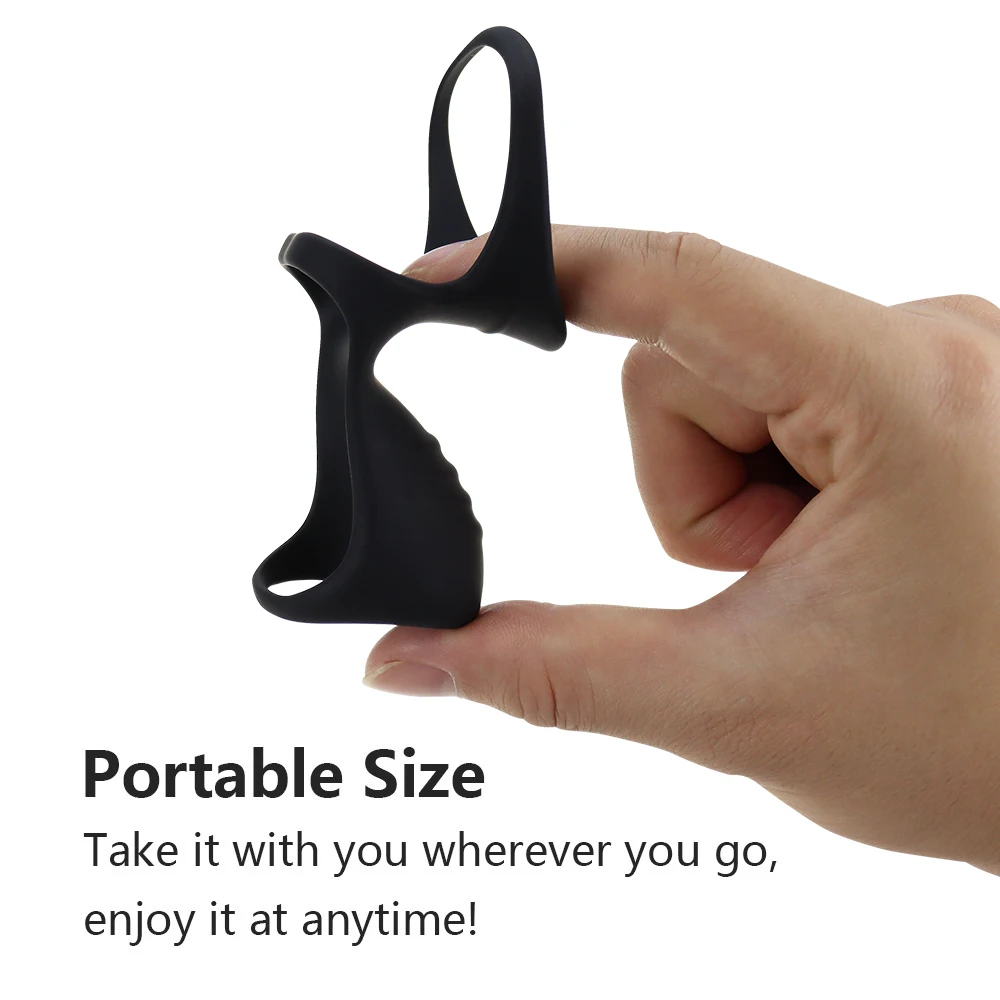 Тройное кольцо для пениса Силиконовое растягивающееся увеличительное с длинным