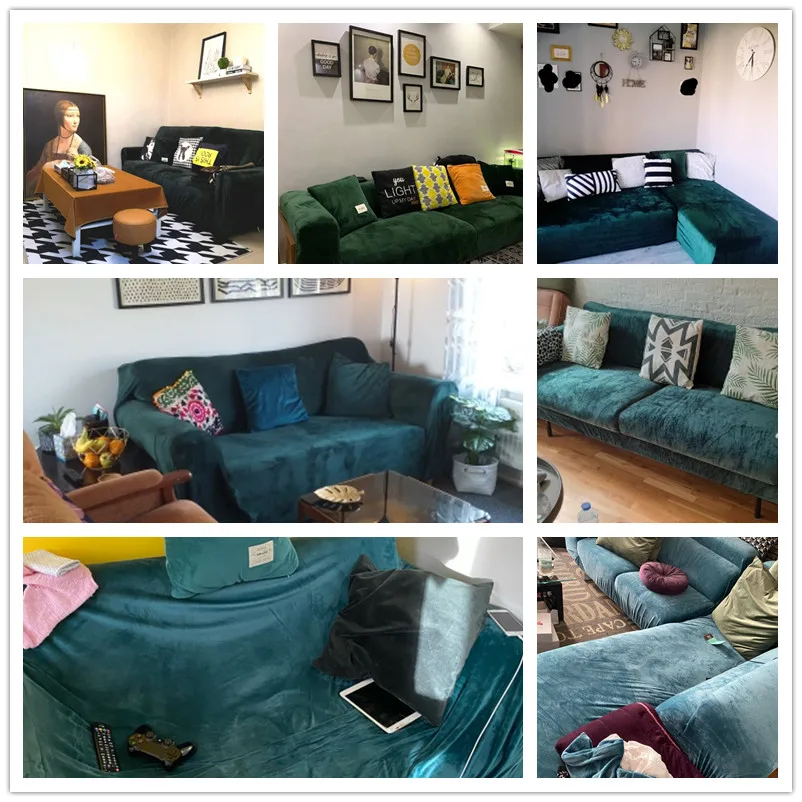 

Polar Fleece Fabric Sofa Cover Big Elastic Stretch Pattern Checked Sofa Covers Washable Removable Couch Covers 1/2/3/4 Seat