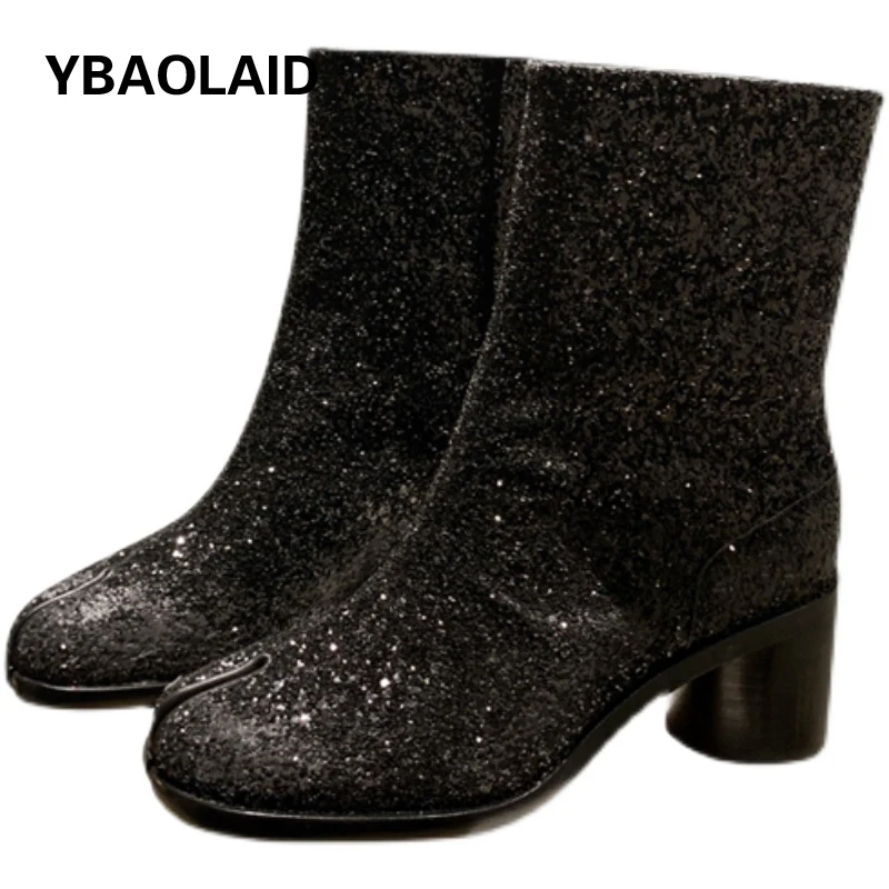 Осенне-зимние новые стильные ботинки из эластичной ткани с невидимой пряжкой