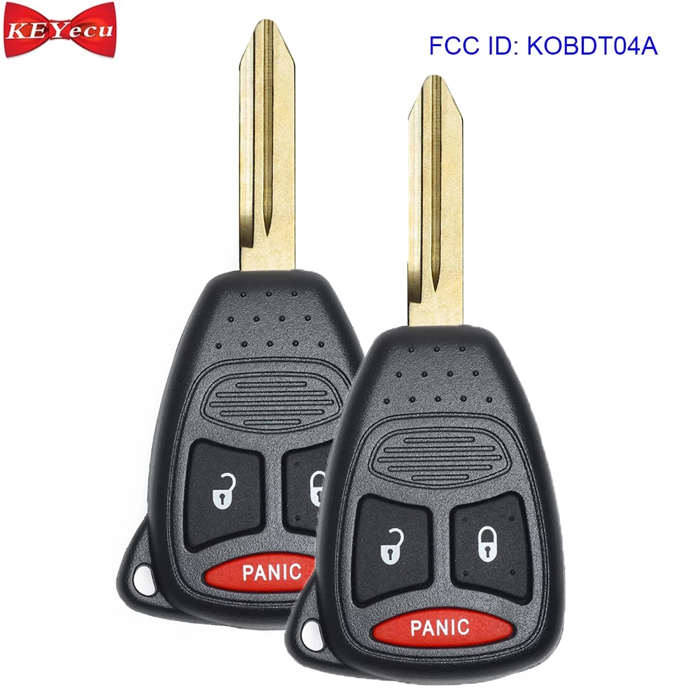 KEYECU 2 шт. для Dodge Caliber Dakota Durango Magnum Nitro Ram 1500 2500 3500 дистанционный ключ KOBDT04A|Ключ от