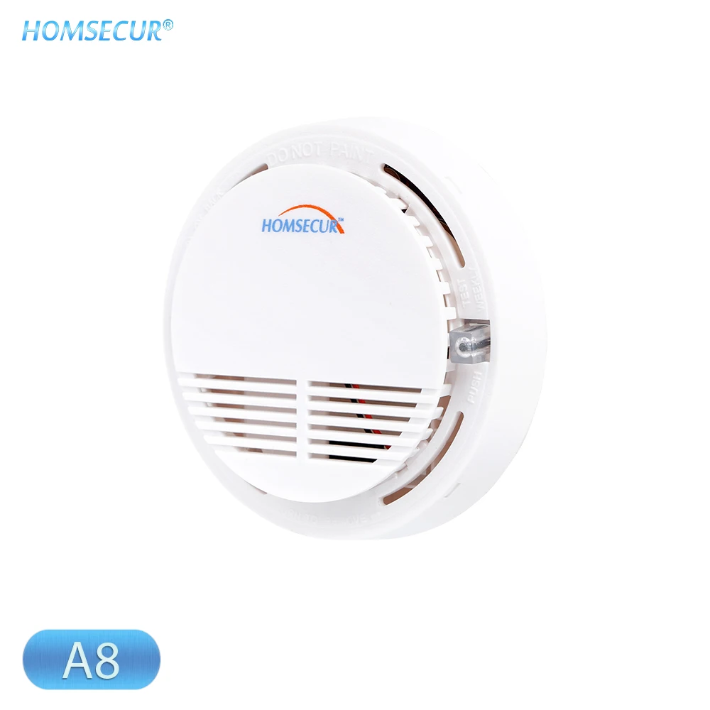 HOMSECUR A8 433 МГц Беспроводной дым/пожарная сигнализация детектор Сенсор с Тесты