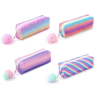 color pattern pencil bag pen case special macaron color dual side canvas storage pouch stationery school travel gift new