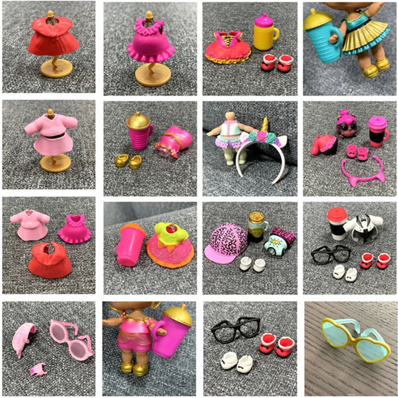 Оригинальная Одежда для кукол lols платье бутылочка очков обувь аксессуары куклы