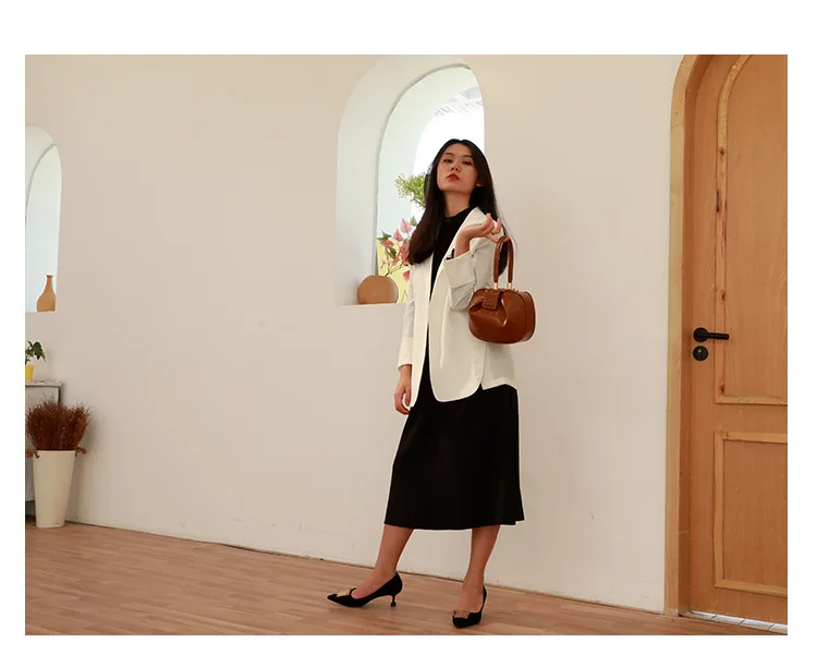 Fashion Catwalk Show Handbag Women New Ladies Genuine Leather Round Ball Hand Bag
