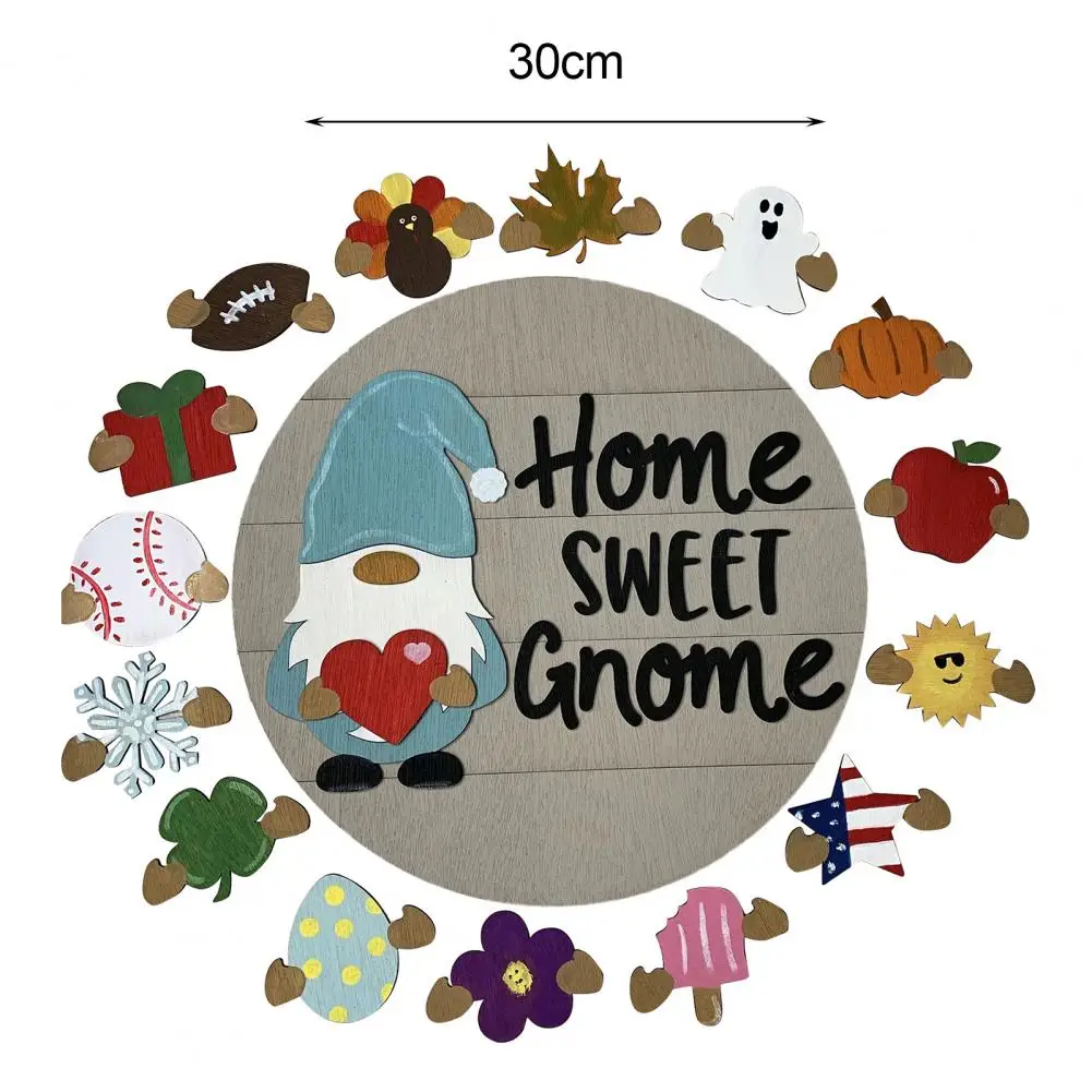 

Door Sign Hanging Design Lovely Pattern Wood Creative Visual Effect Hanger Sign for Decoration