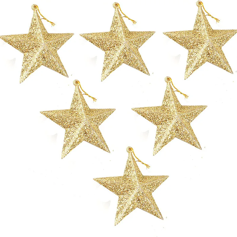 

6 шт., подвесные украшения в виде звезд
