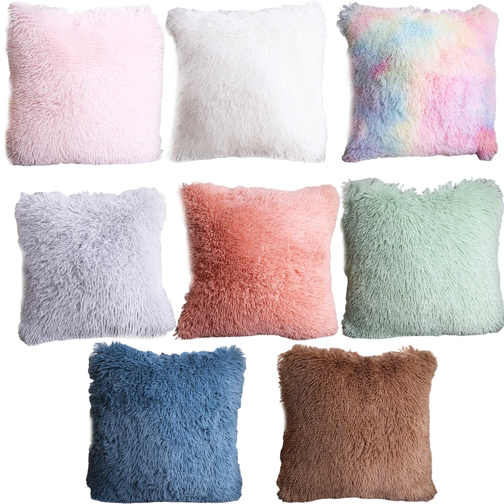 

Sea Lion Cashmere Pillowcase Short Plush Pillow Cover Popular Square Plush Furry Pillowcase Cover Home Bed Room Decoration