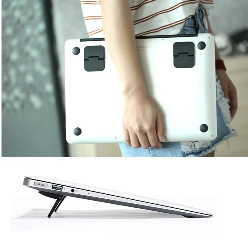 

Mini Portable Invisible Laptop Holder Adjustable Cooling Feet Stand Holder Foldable Laptop Heat Reduction Notebook Accessory