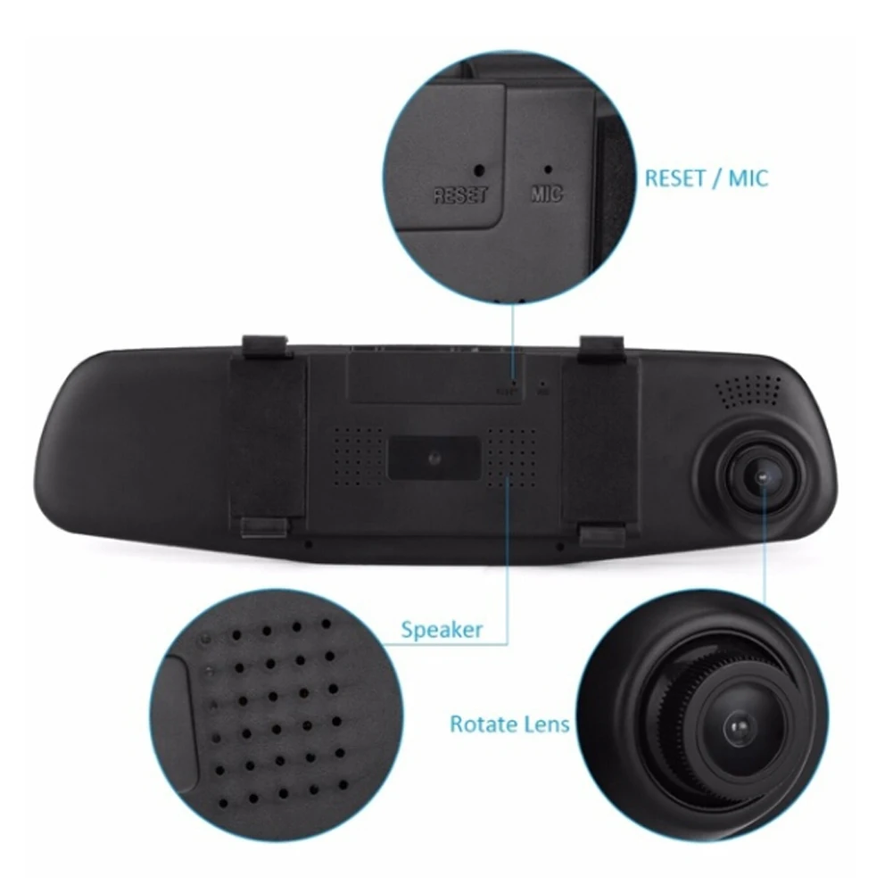 HD 1080P Автомобильный Dvr Камера авто 4 3 дюймов зеркало заднего вида цифровой