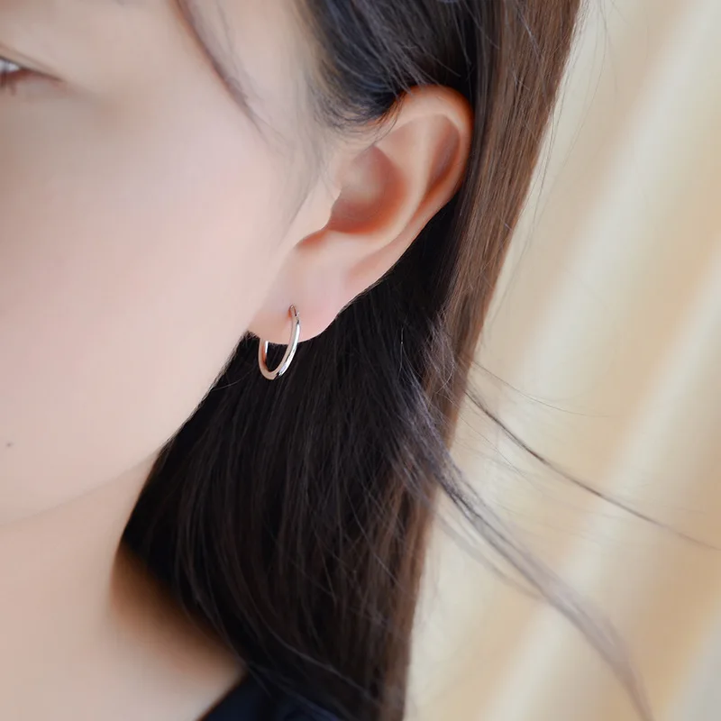 Серьги кольца женские круглые серебряные 5 разных размеров|Серьги-кольца| |