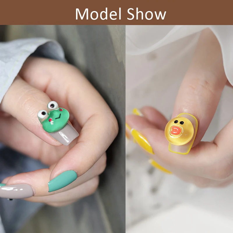 3D Cute Rabbit Small Bear Nail Art Decorations Jelly Cartoon Nails Ornaments Creative Spin Lovely DIY Resin Manicure Accessories | Красота и