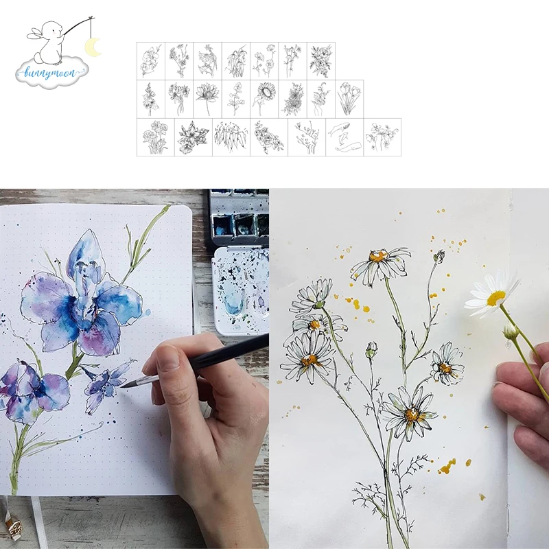 CH Flower Set прозрачный силиконовый штамп печать себя Скрапбукинг альбом листы