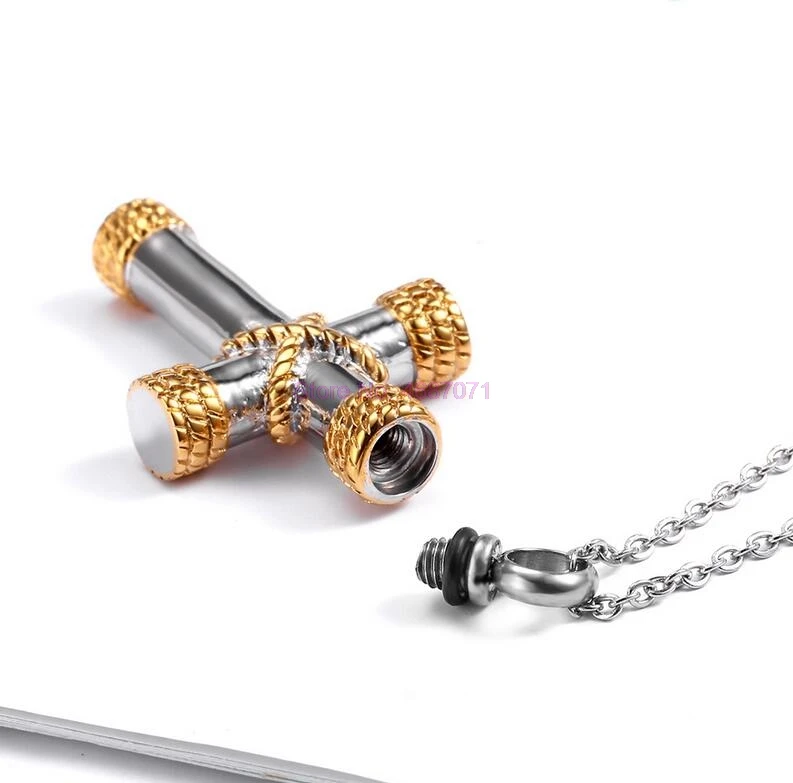От DHL 6 шт классический крест пепел урна ожерелье Keepsake из нержавеющей стали