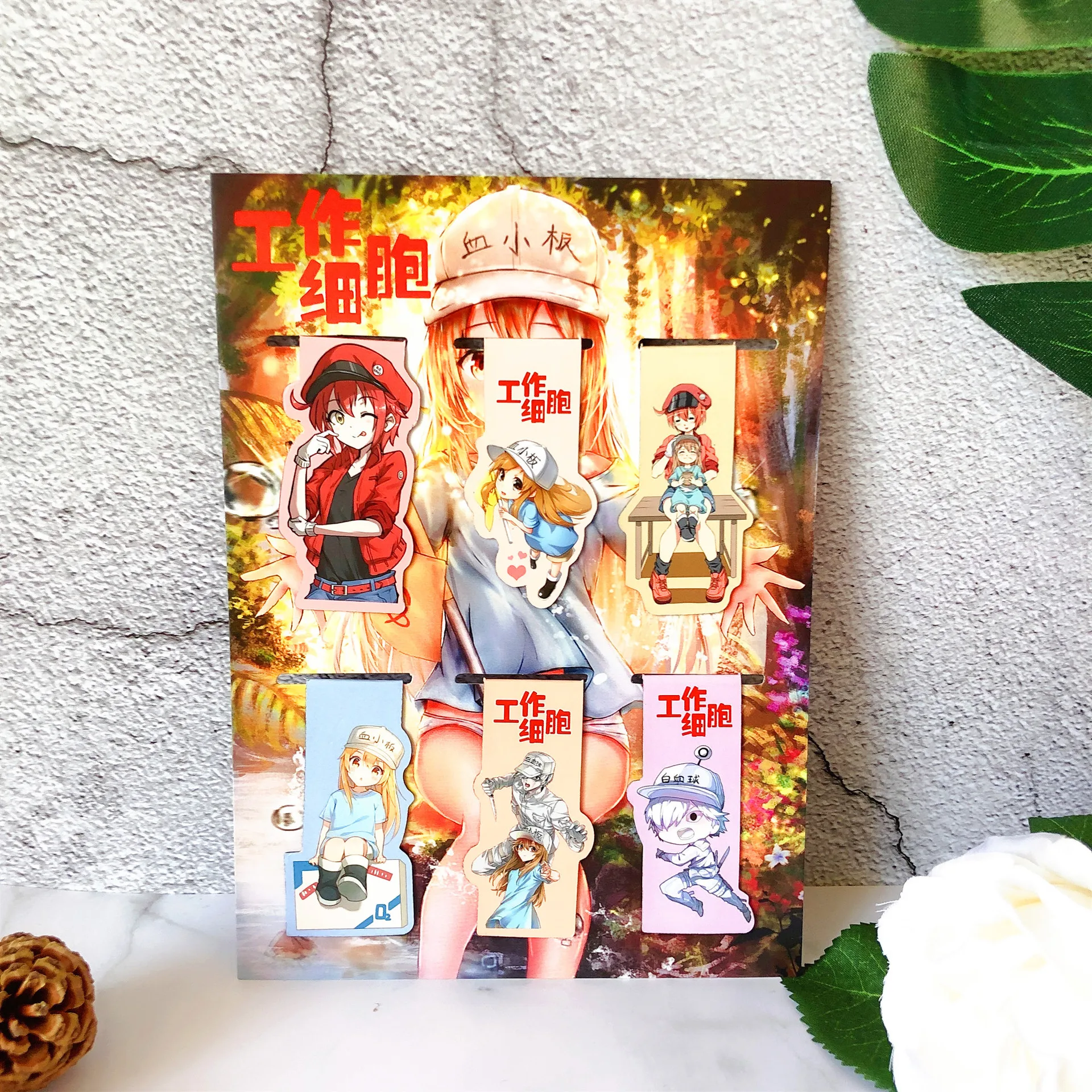 6 шт Hataraku саибу клетки при работе с рисунком из аниме Магнитный Магнит закладка