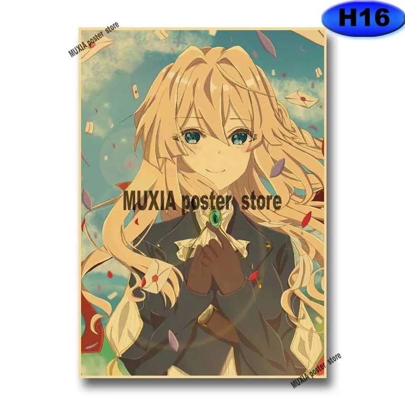 Плакат аниме фиолетовый Evergarden |