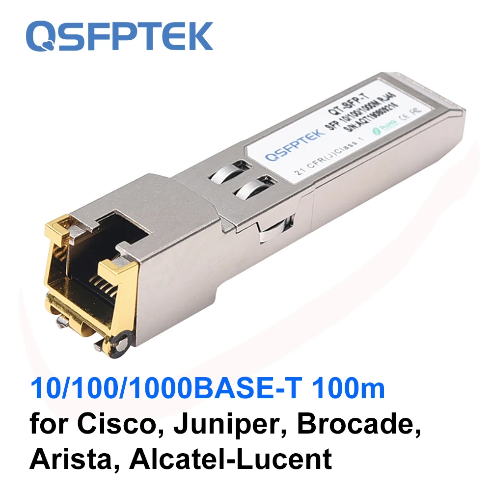 10/100/1000base-t SFP медный RJ45 100m модуль приемопередатчика для Cisco Juniper Arista Brocade Alcatel-Lucent по