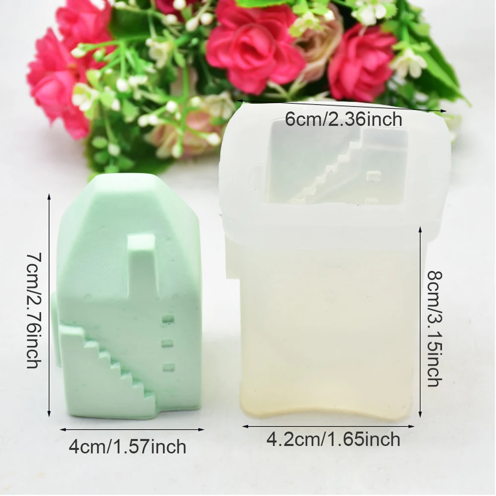 

Candle Mould 3D Wax Silicone Mold House Shape Soap Making Mold Handcraft Ornaments DIY Wax Resin Craft Soap Making Tool