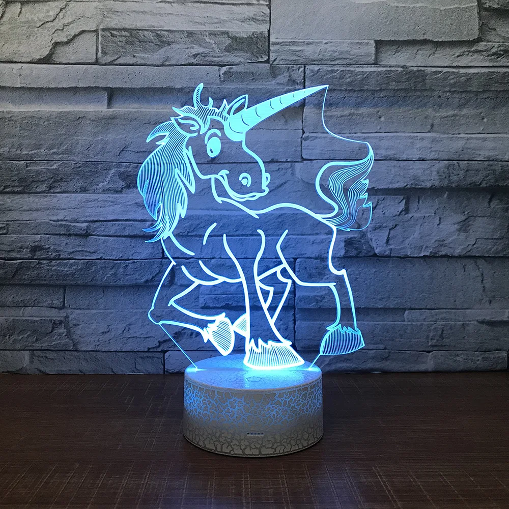 

Unicorn LED RGB Night Light 7 Color Change Desk Light 111 Action Figure PVC Kids Toys Brinquedos Christmas Gift