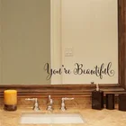 Наклейки на стену с Вы прекрасны буквы гостиная вырезка настенные стикеры зеркальный Декор домашний декор для окна романтический