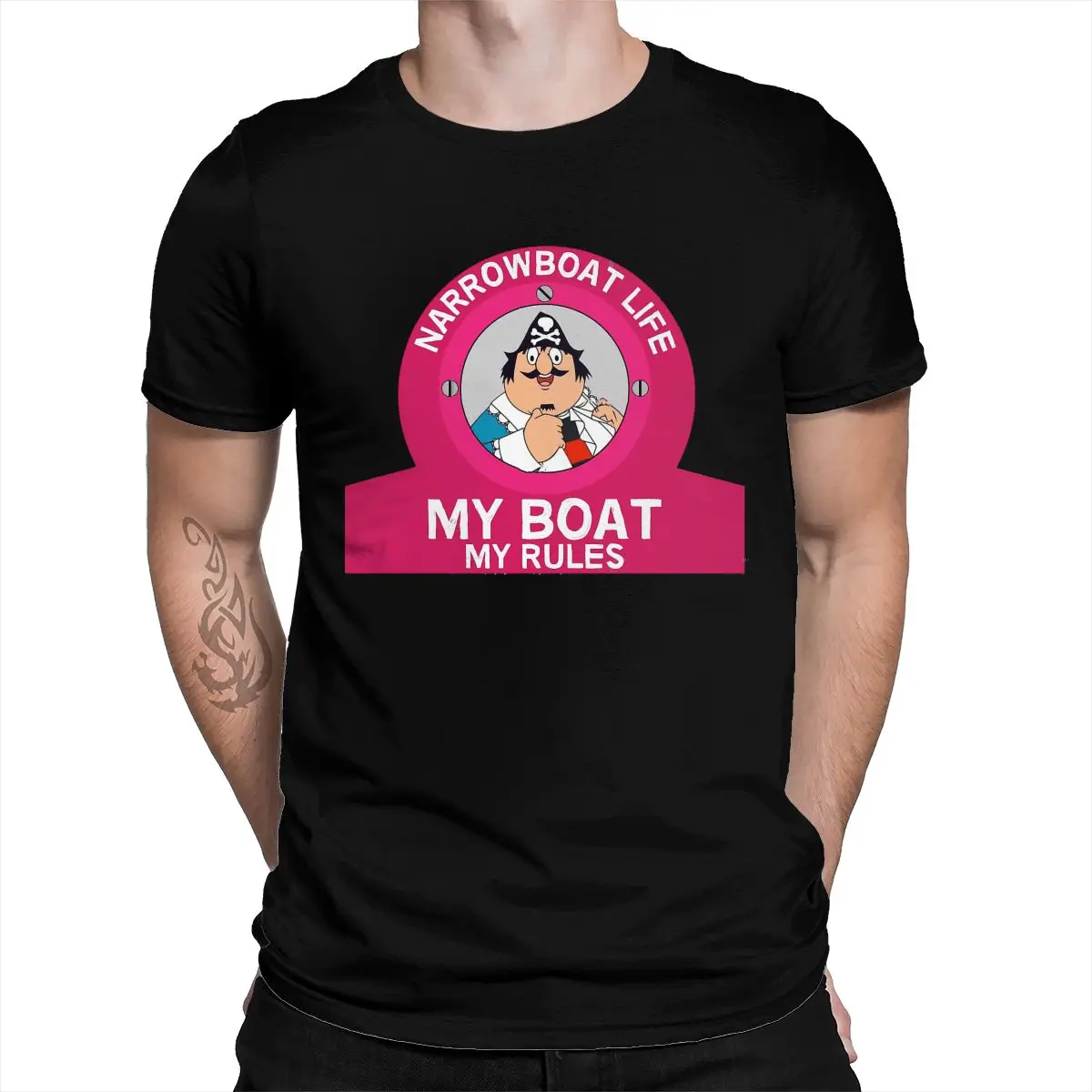 

Captain Pugwash Narrowboat Canalboat Captain Canalboat Gifts Boat Mugs Print Cotton T-Shirt For Men Fashion Streetwear Shirt