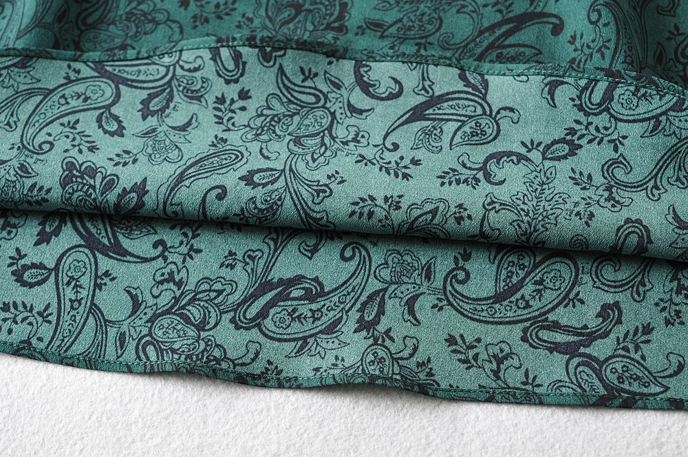 

New 2021 Vintage Women Floral Print Mini Skirt Slip Mini Skirt S High Waist Skirt In Dark Green