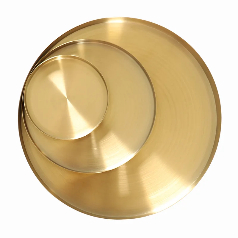 Поднос из нержавеющей стали с круглыми прямыми краями органайзер для хранения