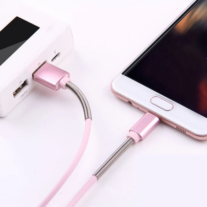 USB к микро Быстрый прочный зарядный кабель передача данных полупружинный для Android