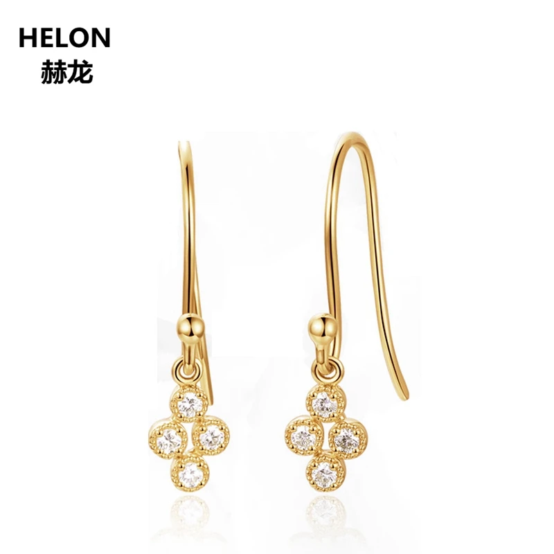 

Однотонные женские серьги из желтого золота 14 к, 100% SI/H, серьги-капли с натуральными бриллиантами, уникальные ювелирные украшения в стиле арт...