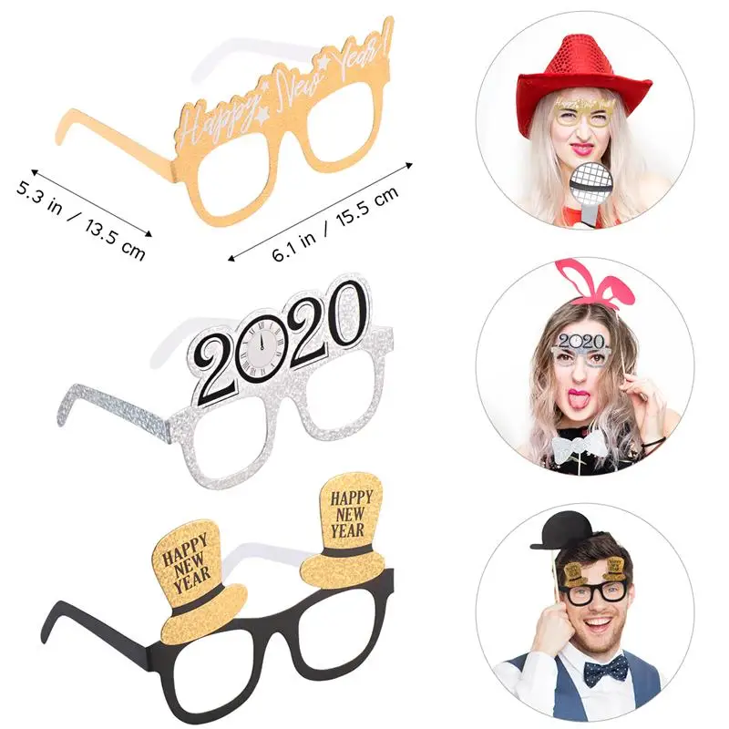 9 шт 2020 счастливый новый год очки для вечеринки фото стенд реквизит праздничные