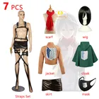 Костюм для косплея атака на Титанов Микаса Акерман, манекен для шарфа парика плащ, парик, куртка, юбка, пояс на бретелях, Крылья Свободы Shingeki no Kyojin