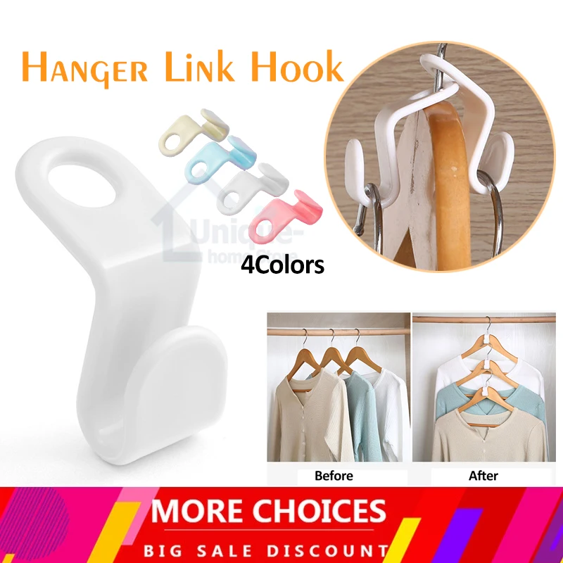 

Mini Connect Hooks Extenders For Hanger Wardrobe Closet Coat Garment Anti-Slip Hanger Save Space Organizer Linking Buckle
