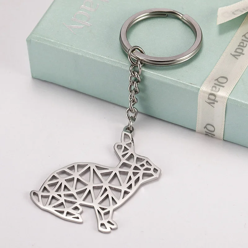 COOLTIME из нержавеющей стали в форме кролика животного милый брелок для ключей