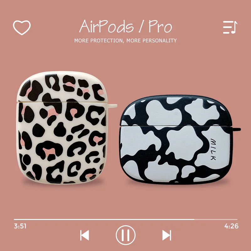 

Earphone Cases For Apple AirPods 1 2 3 Pro Charging Soft Silicon Cover Wireless Bluetooth Luxury Leopard Print Case