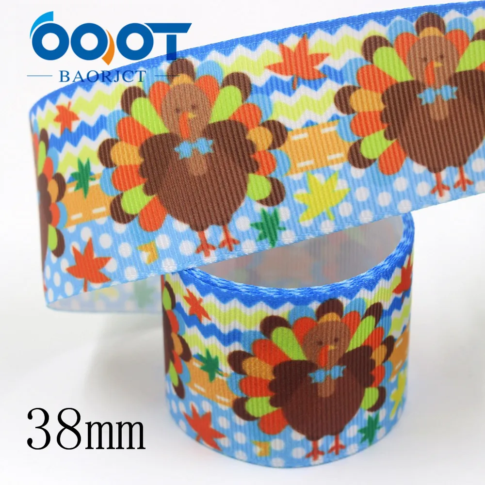 I-19831-2023 1-1/2 '✸ мм День благодарения печатная корсажная лента 10yds DIY ручной