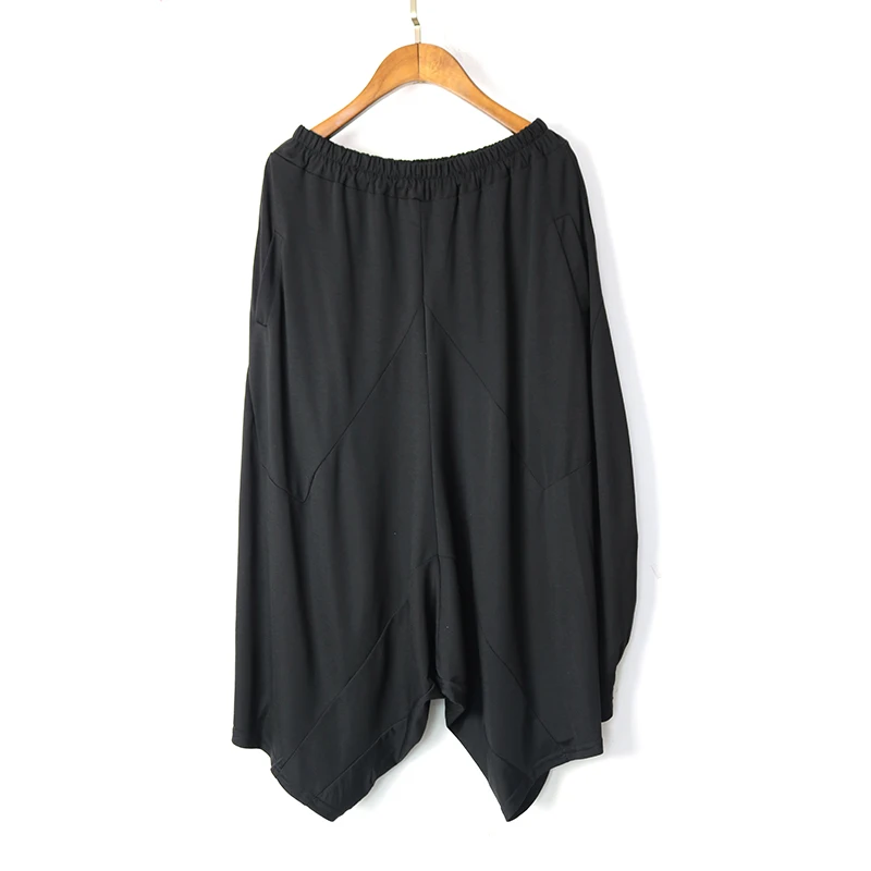 

210426 New Fashion Spring Summer High Waist Solid COlor Black Irregular Loose Wide Leg Pants Women Trousers Fashion Tide